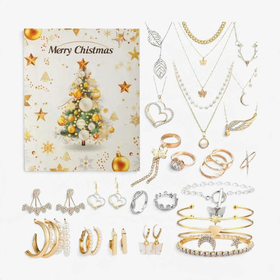 Ékszeres adventi naptár nyakláncokkal, gyűrűkkel és kiegészítőkkel – Jeweloria
