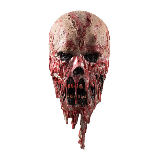 Uhyggelig kraniemask med blodigt design til Halloween – Skulvex