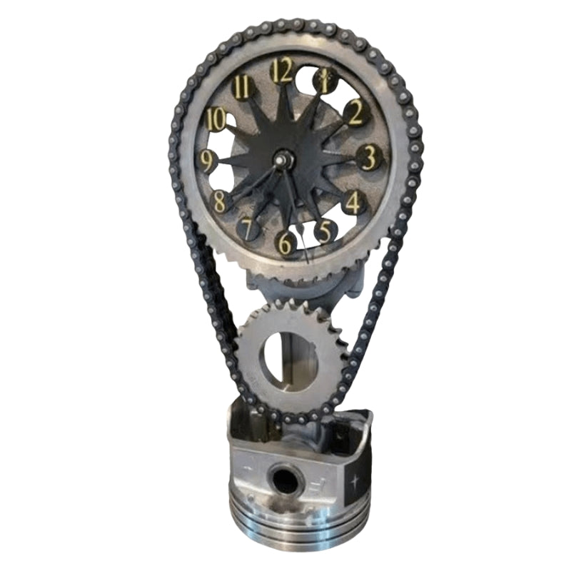 Gearonix metal bordur – industrielt design med roterende tandhjul