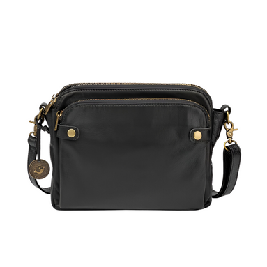 Læder crossbody skuldertaske med justerbar rem – Ravelisse