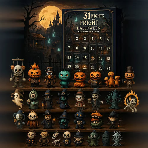 Halloween odpočítavací box s 31 minifigúrkami a dekoráciami – Velmoris