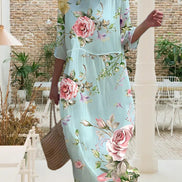 Florena klassisk kjole med blomsterprint