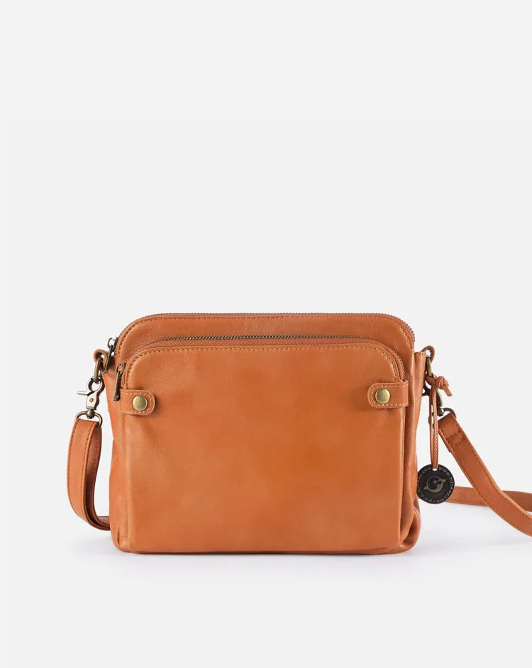Læder crossbody skuldertaske med justerbar rem – Ravelisse