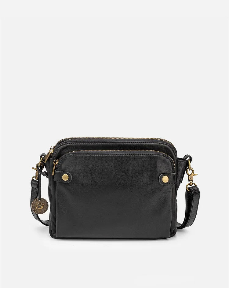 Læder crossbody skuldertaske med justerbar rem – Ravelisse