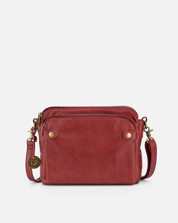 bags : AgentBag™ - Leren crossbody schoudertassen in Rood van Pantino