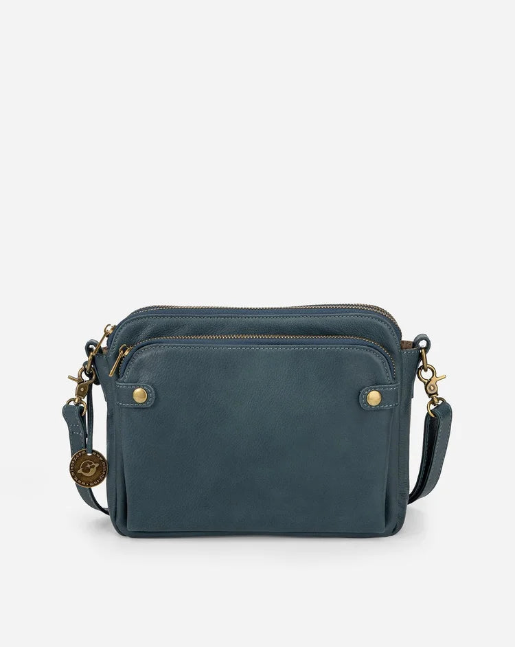 Læder crossbody skuldertaske med justerbar rem – Ravelisse