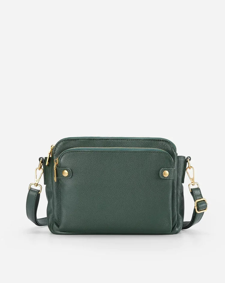 bags : AgentBag™ - Leren crossbody schoudertassen in Groen van Pantino