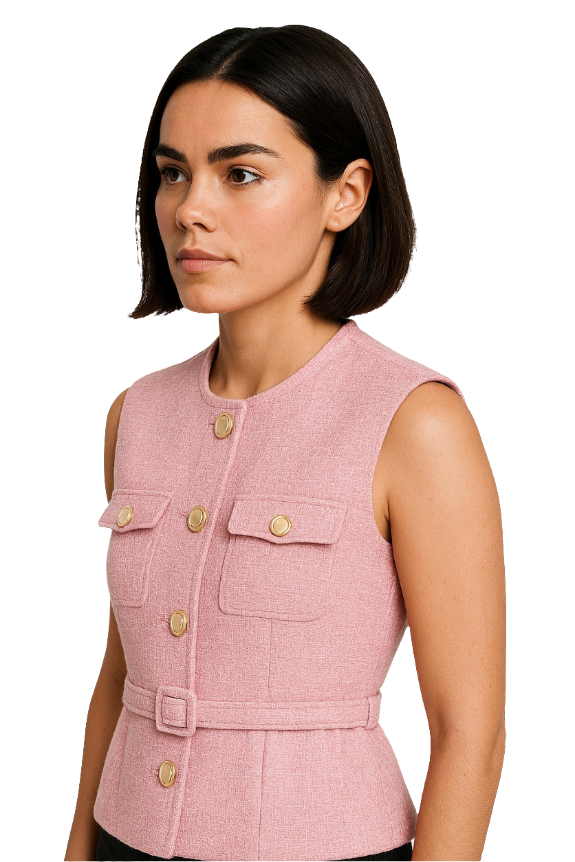 Stilfuld ærmeløs blazer