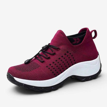 Dame sneakers med slip-on design og plateausål – Virella