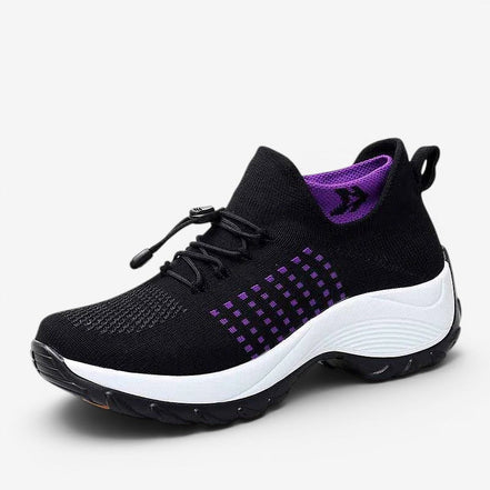 Dame sneakers med slip-on design og plateausål – Virella