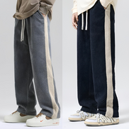 Herre sweatpants i ribstruktur med elastisk talje og afslappet pasform – bukser til hverdag og fritid – Corvian