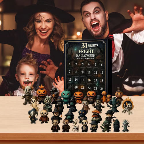 Halloween odpočítavací box s 31 minifigúrkami a dekoráciami – Velmoris