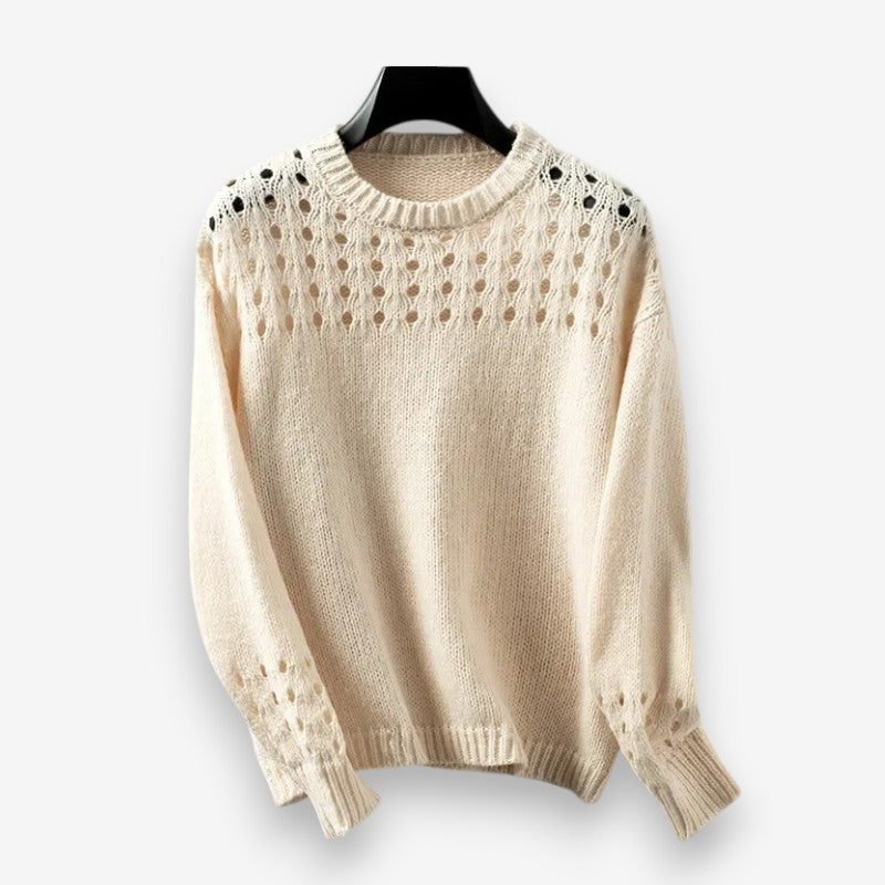 Elvéra langærmet sweater med rund hals og ribkant
