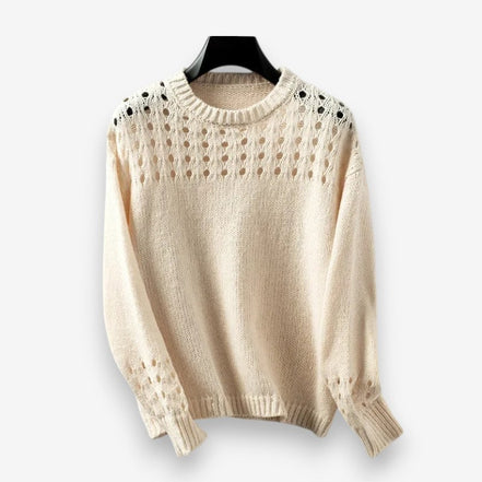 Elvéra langærmet sweater med rund hals og ribkant