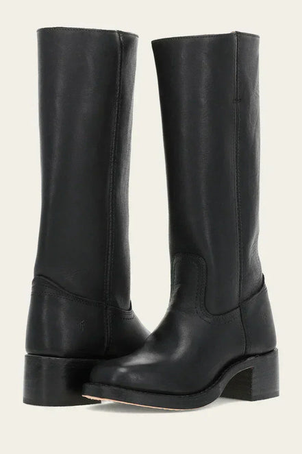 Knee-high damestøvler med blokhæl og klassisk design – Velanique