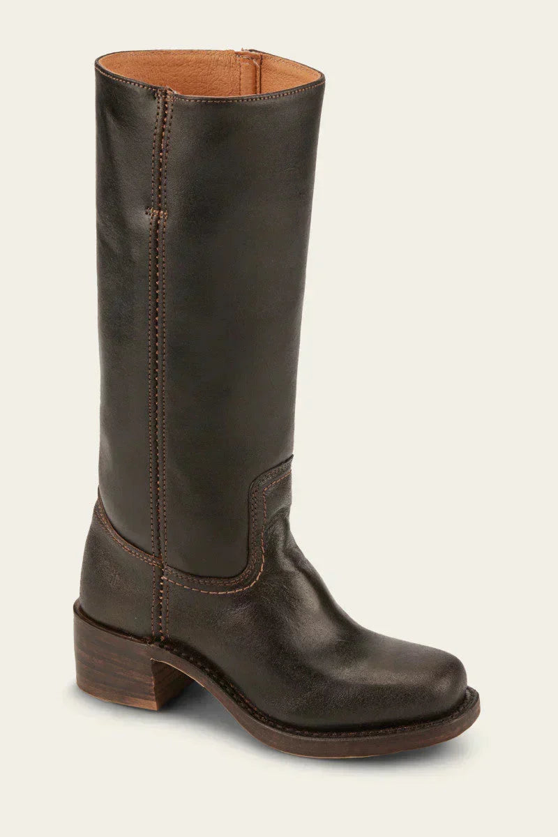 Knee-high damestøvler med blokhæl og klassisk design – Velanique