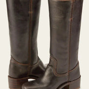 Knee-high damestøvler med blokhæl og klassisk design – Velanique