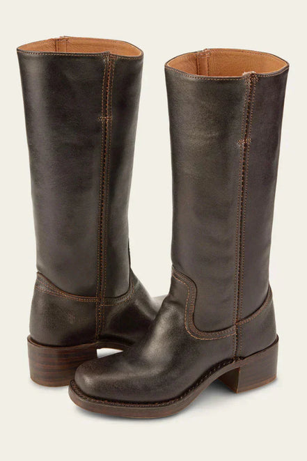 Knee-high damestøvler med blokhæl og klassisk design – Velanique