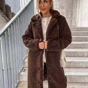 ALVA – Lang jakke i teddy-materiale