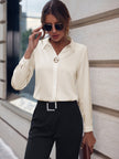 Eloria Lapel Bluse med Lange Ærmer