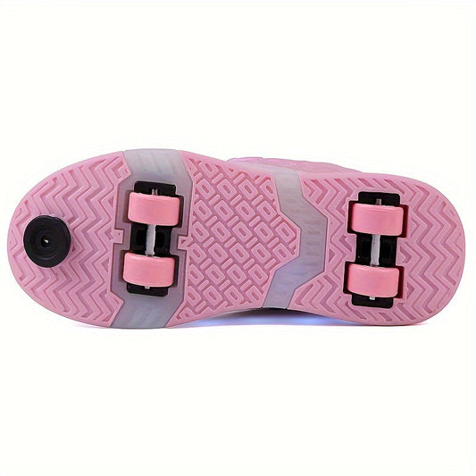 GlowSkate USB oplaadbare rolschaats sneakers met licht en vleugels – kleurrijke en comfortabele sneakers voor meisjes en tieners, ideaal voor plezier, buitenactiviteiten en avondritten.