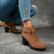 Solviera Mid Heel Ankle Boots