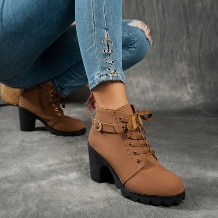 Solviera Mid Heel Ankle Boots