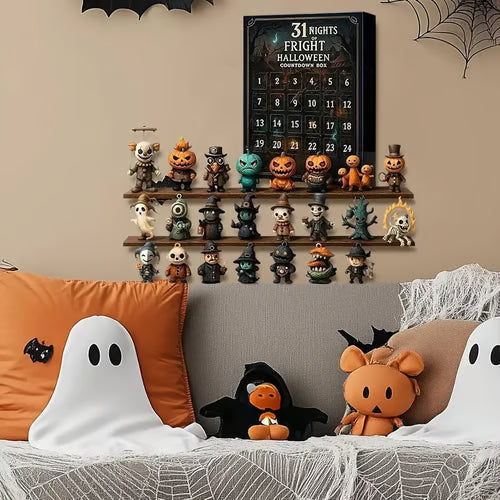 Halloween odpočítavací box s 31 minifigúrkami a dekoráciami – Velmoris