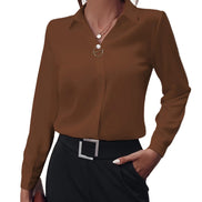 Eloria Lapel Bluse med Lange Ærmer