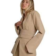 Elisa belted blazer – lang model med aftageligt bælte
