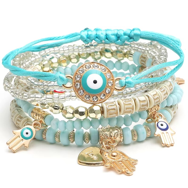 Hamsera dame armbåndssæt – armbånd med Hamsa vedhæng i gaveæske