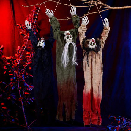 Závesný halloweensky duch s dlhými vlasmi na dekoráciu – Morvella