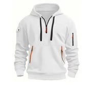 Herre hoodie med halv lynlås og lange ærmer – løs pasform sweatshirt til hverdag – Orvexan