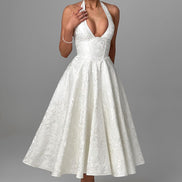 Halter midi kjole til dame med elegant design – Lunévia