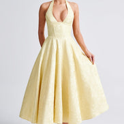 Halter midi kjole til dame med elegant design – Lunévia