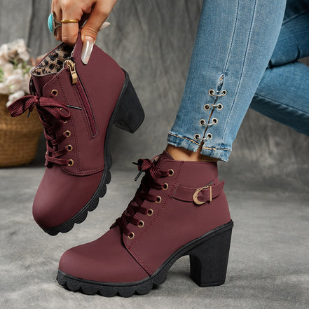 Solviera Mid Heel Ankle Boots