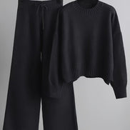 Lunoro To-delt Striksæt – Dame Sweater & Vide Bukser