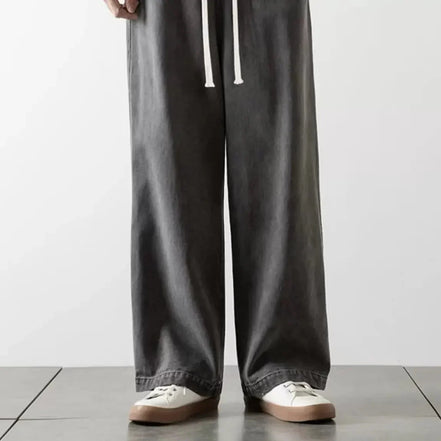 Baggy jeans med elastisk talje og let denim – bukser til hverdag og streetwear – Denviro