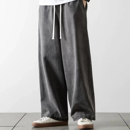 Baggy jeans med elastisk talje og let denim – bukser til hverdag og streetwear – Denviro