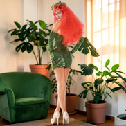 Zelené minišaty bez ramienok s flitrami a dlhými rukávmi – Virelza