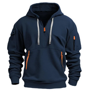 Herre hoodie med halv lynlås og lange ærmer – løs pasform sweatshirt til hverdag – Orvexan