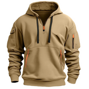 Herre hoodie med halv lynlås og lange ærmer – løs pasform sweatshirt til hverdag – Orvexan