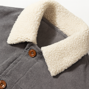 Heren corduroy jas met warme fleecevoering en knoopsluiting aan de voorkant