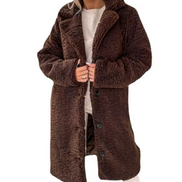 ALVA – Lang jakke i teddy-materiale