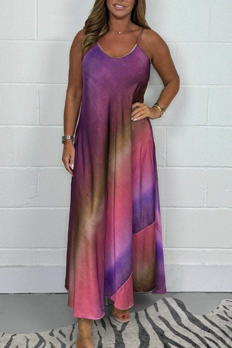 Elowen lang maxikjole med enkel slip-design