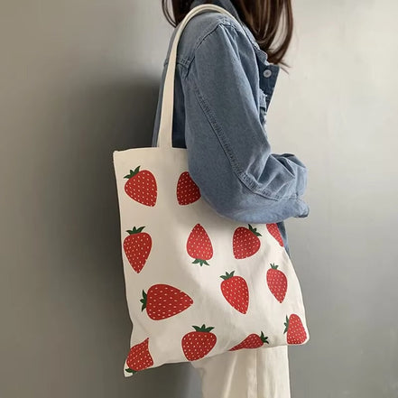 Printara taske dame – tote taske med print og lynlåslukning