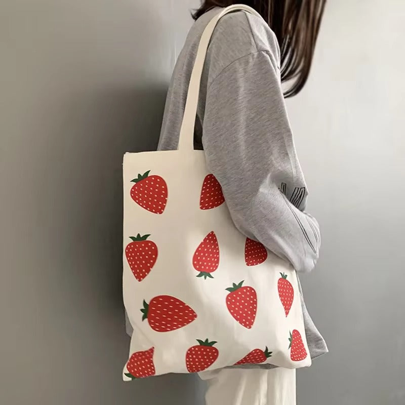 Printara taske dame – tote taske med print og lynlåslukning
