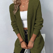 Halira cardigan til kvinder med åben front, lange ærmer og sidelommer