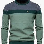 Zerano sweater til mænd med rund hals, brystpanel og afslappet pasform