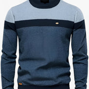 Zerano sweater til mænd med rund hals, brystpanel og afslappet pasform